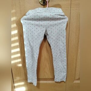 Crew Cuts Girls Full Length Leggings Cream Color with Pink Dots Size 5